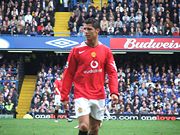 Cristiano Ronaldo en un partido ante el Chelsea